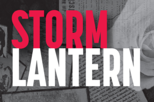 Grey background, text reads Storm Lantern. The word storm is in red and the word lantern is in white. 